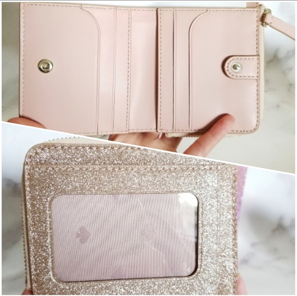 🍒NWT🍒 KATE SPADE GLITTER TOTE & BOXED WALLET SET - Picture 7 of 8